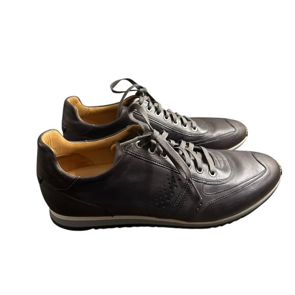 Magnanni Cristian 15745 Gray Leather Sneaker Lace up Shoes Mens Sz 14 - Picture 1 of 8
